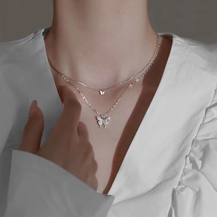 Double Layer Butterfly necklace